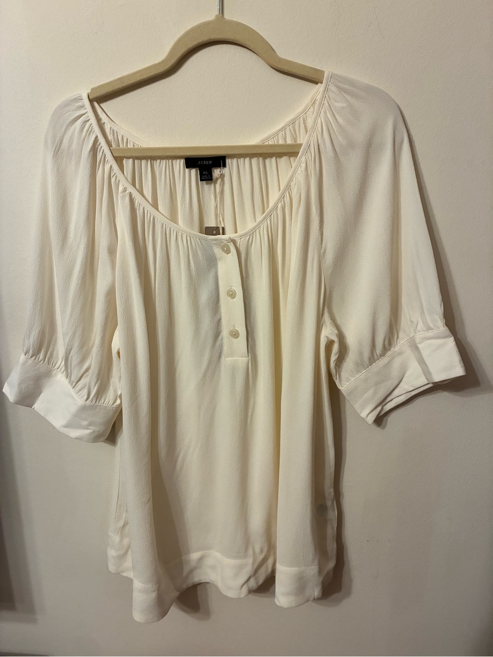 NWT Super cute J. Crew XL cream colored top